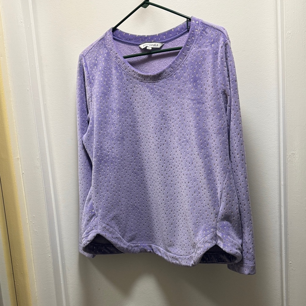 Sonoma Lavender Eyelet Long Sleeve Top